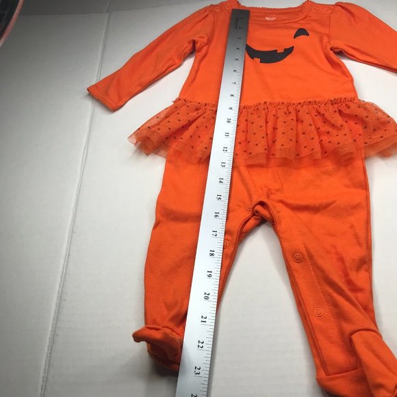 Just One You by Carter’s Girls 9 Month 1 Piece Pumpkin Sleeper New Without Tags - Picture 13 of 14